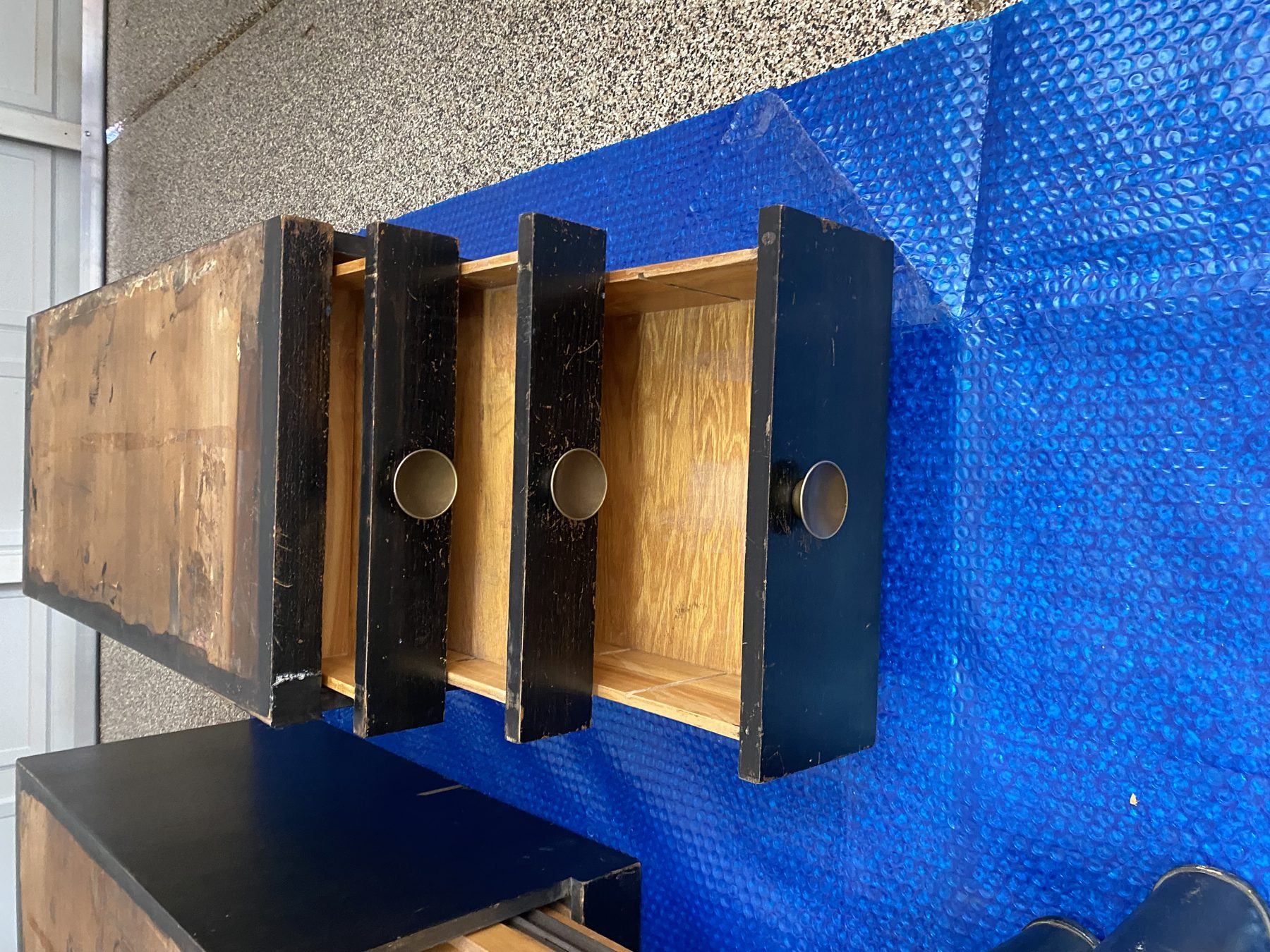 Drawer bank with original circular pulls