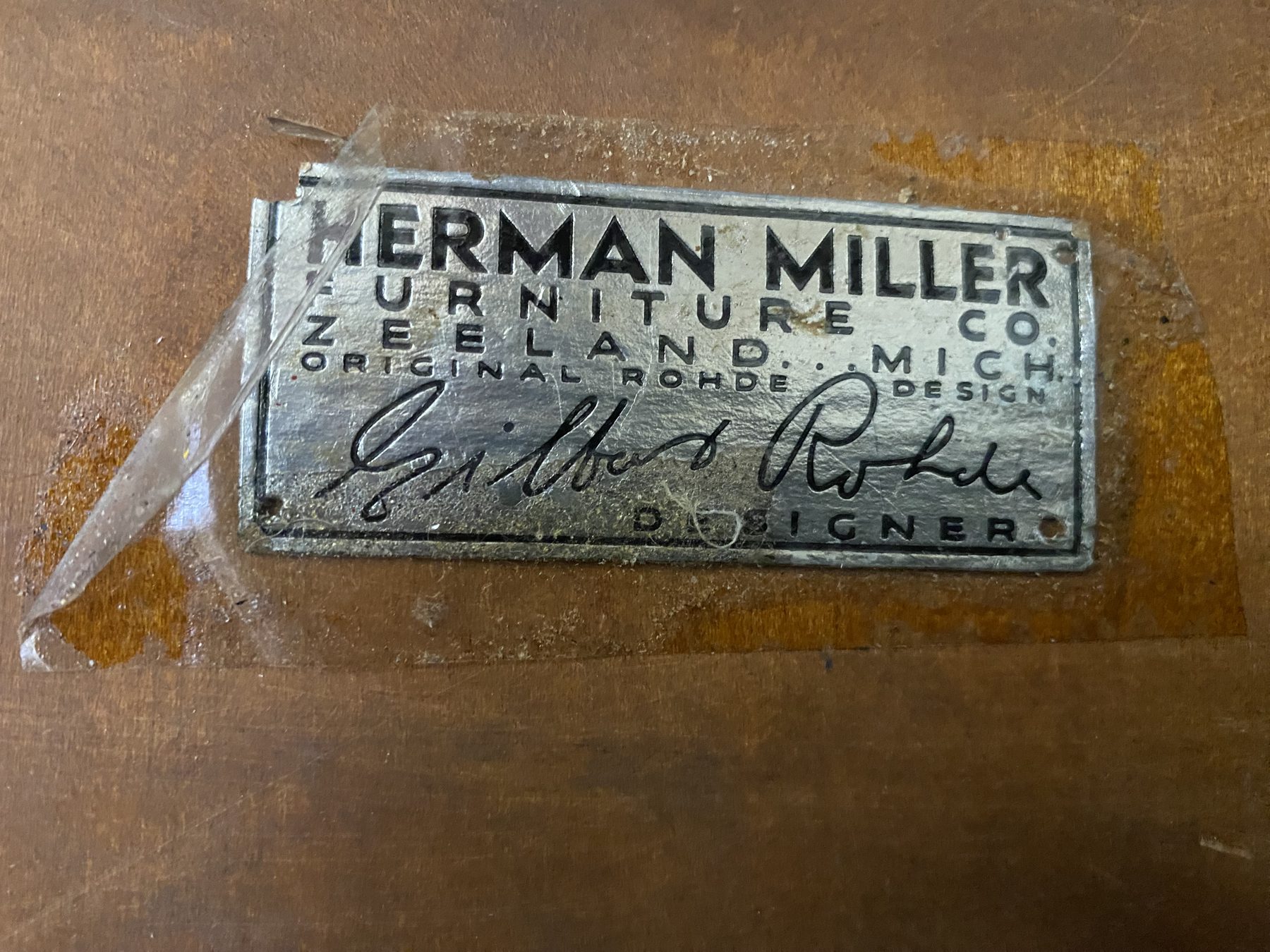 Surviving Herman Miller / Gilbert Rohde label